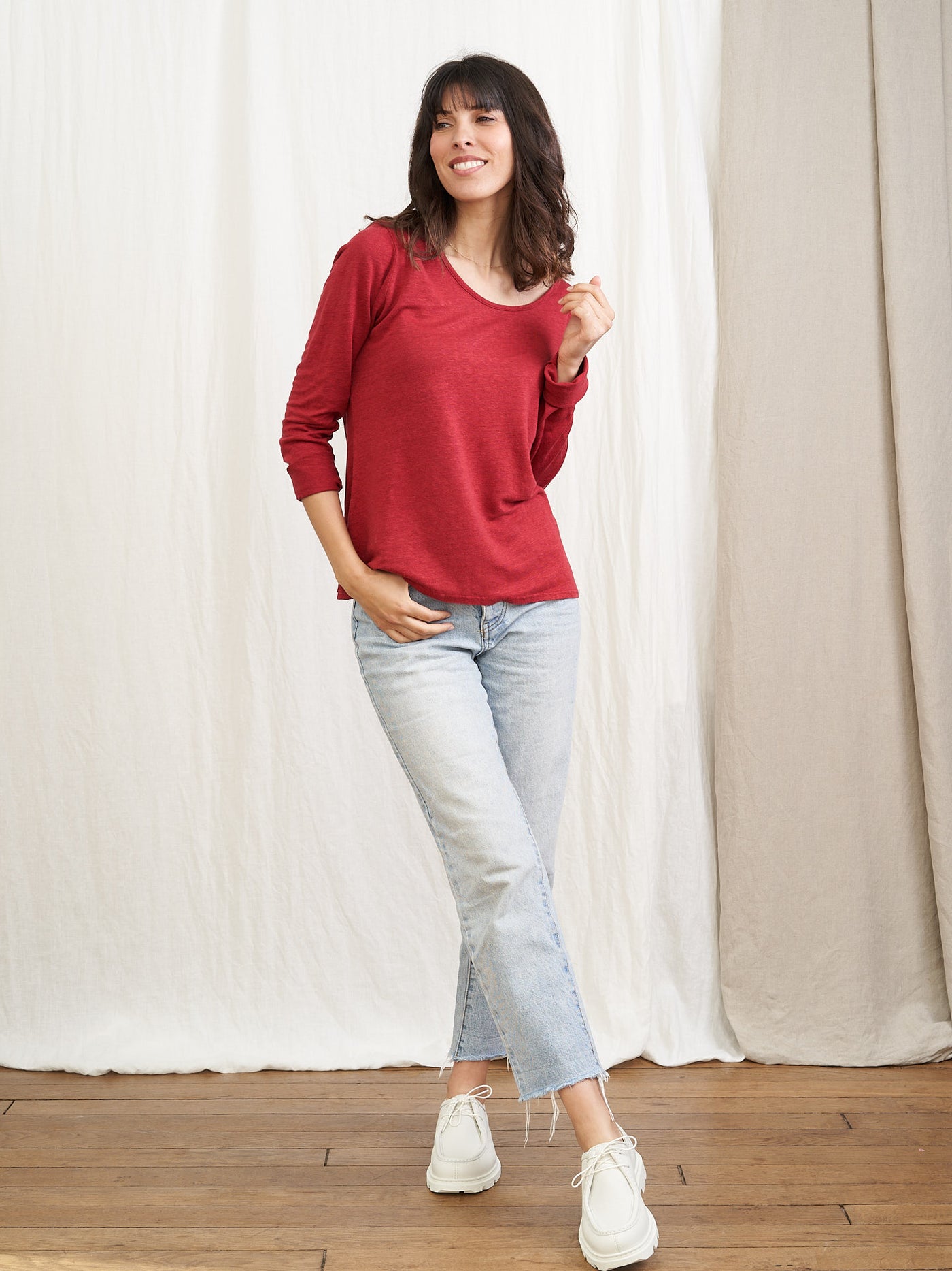 T-shirt Manches Longues Femme TU Rouge - Taille Unique - Neuf Avec étiquettes